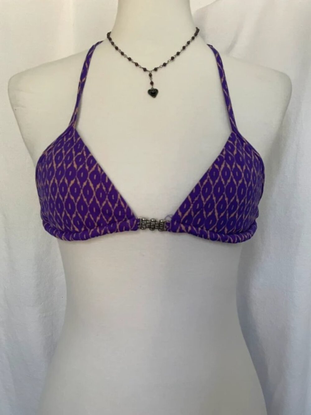 purple print bikini top